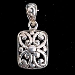 Ornate 925 Sterling Silver Victorian Pendant Charm
